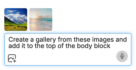 How to attach images to AI prompt